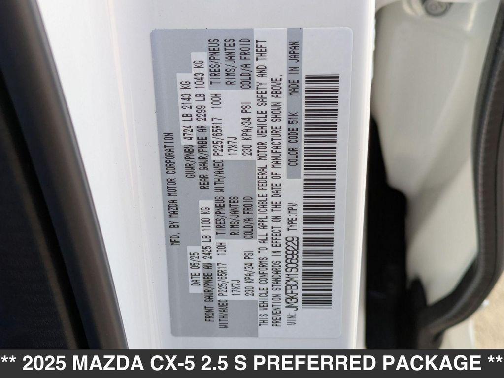 new 2025 Mazda CX-5 car, priced at $33,210