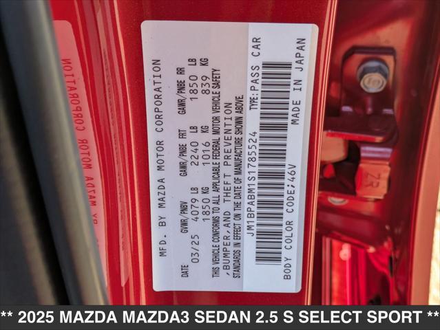 new 2025 Mazda Mazda3 car, priced at $27,180