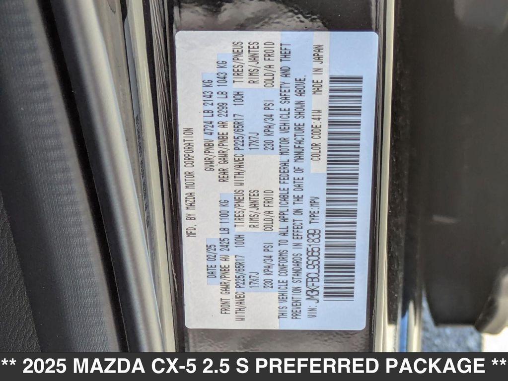 new 2025 Mazda CX-5 car, priced at $33,175