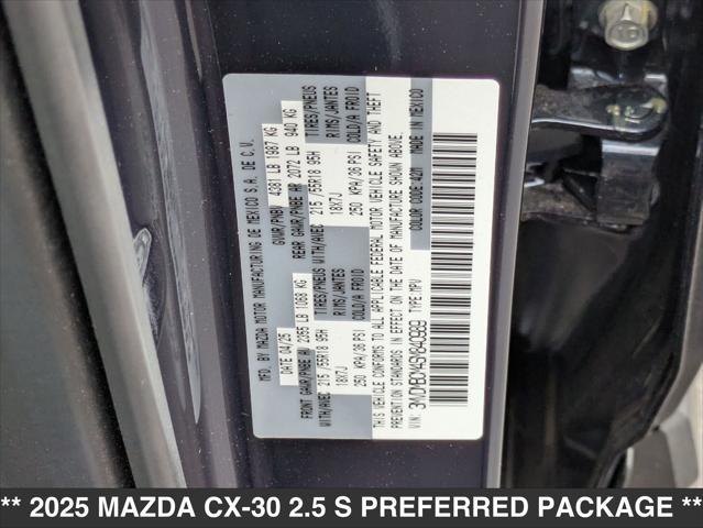 new 2025 Mazda CX-30 car, priced at $30,895