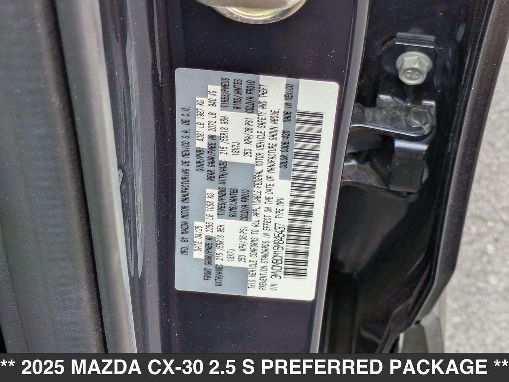 new 2025 Mazda CX-30 car, priced at $30,800