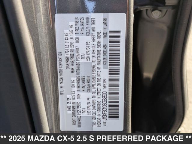 new 2025 Mazda CX-5 car, priced at $33,145