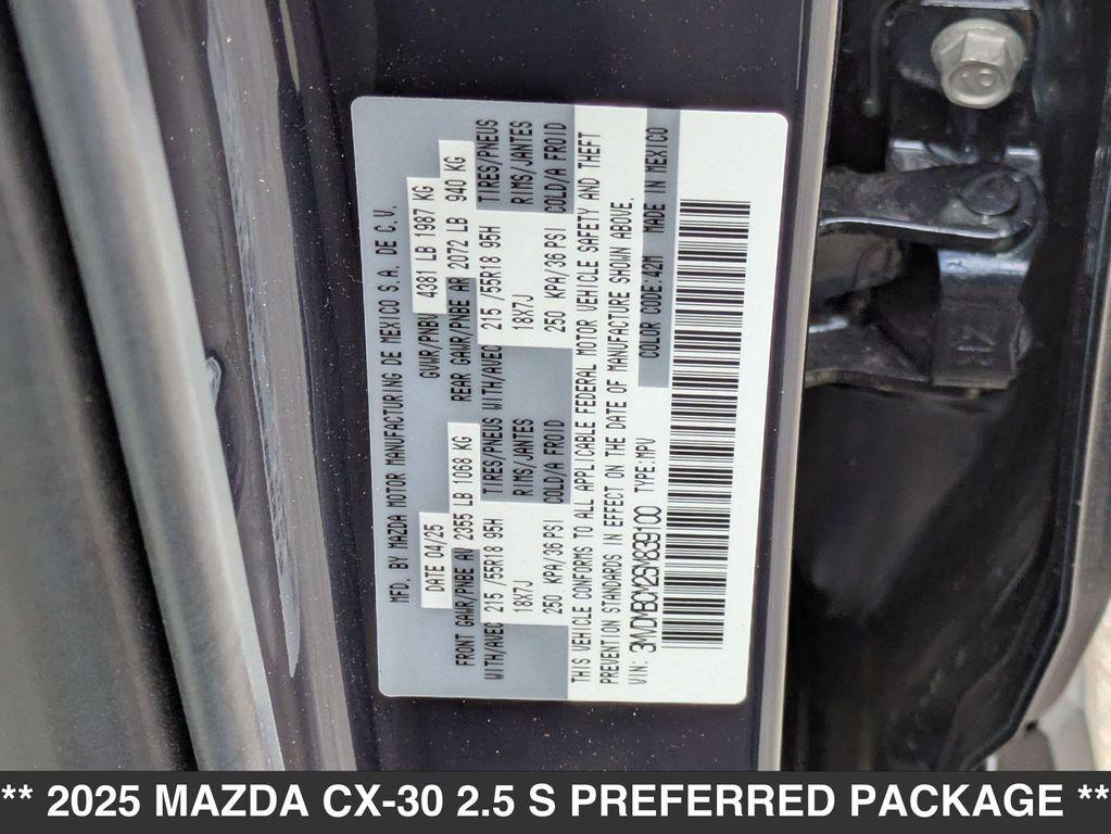 new 2025 Mazda CX-30 car, priced at $31,275