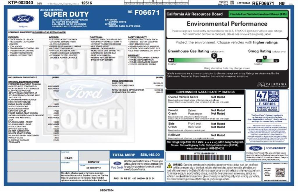 new 2024 Ford F-250 car, priced at $54,145