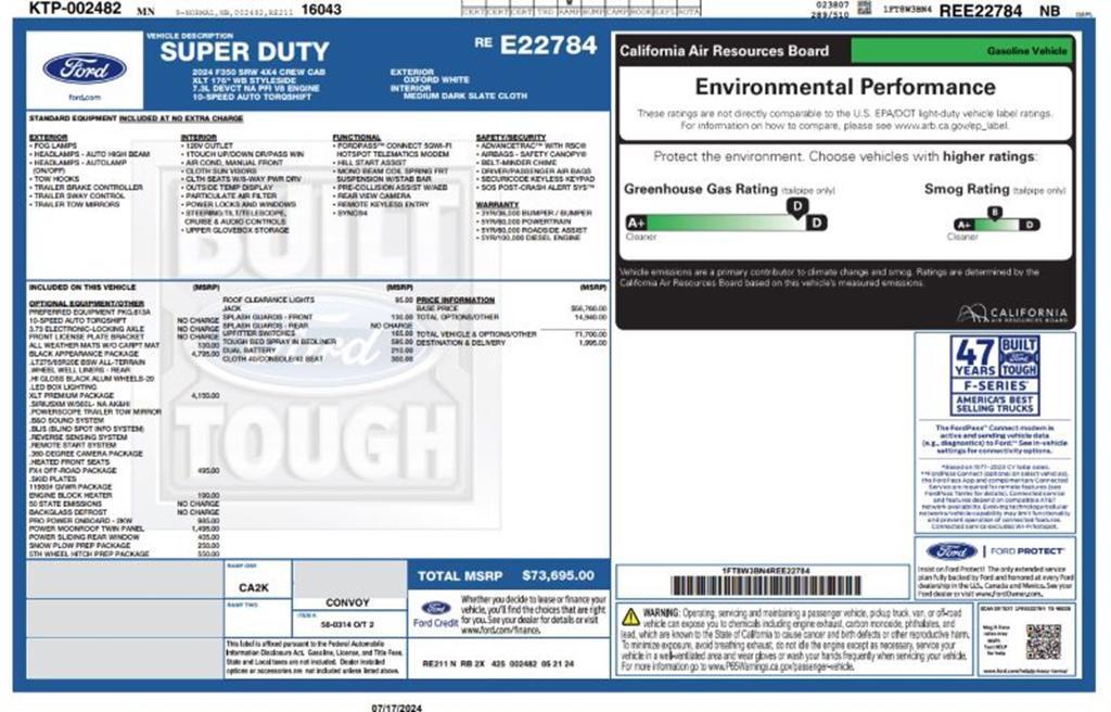 new 2024 Ford F-350 car, priced at $71,695