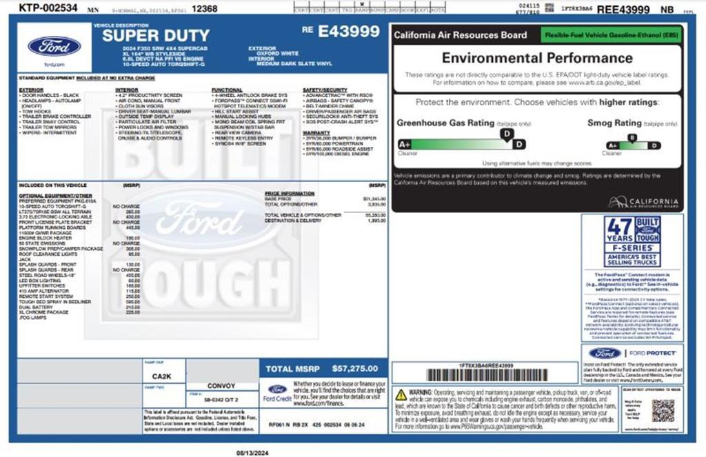 new 2024 Ford F-350 car, priced at $55,275