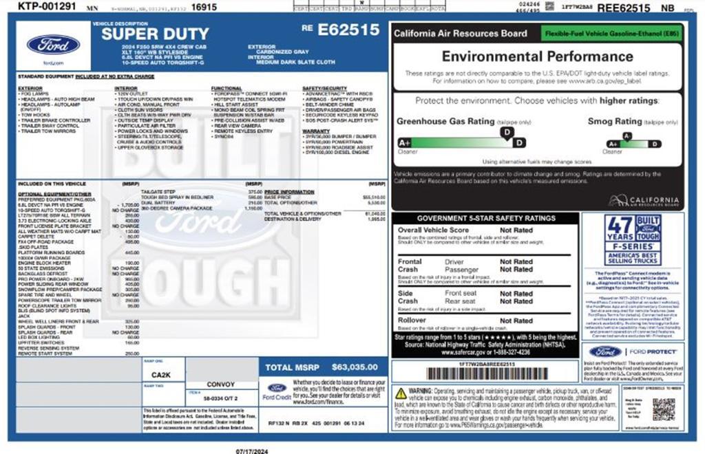 new 2024 Ford F-250 car, priced at $61,035