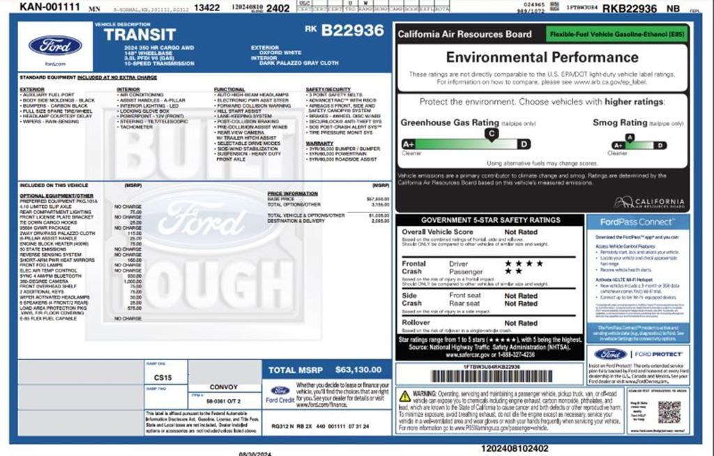 new 2024 Ford Transit-350 car, priced at $63,130