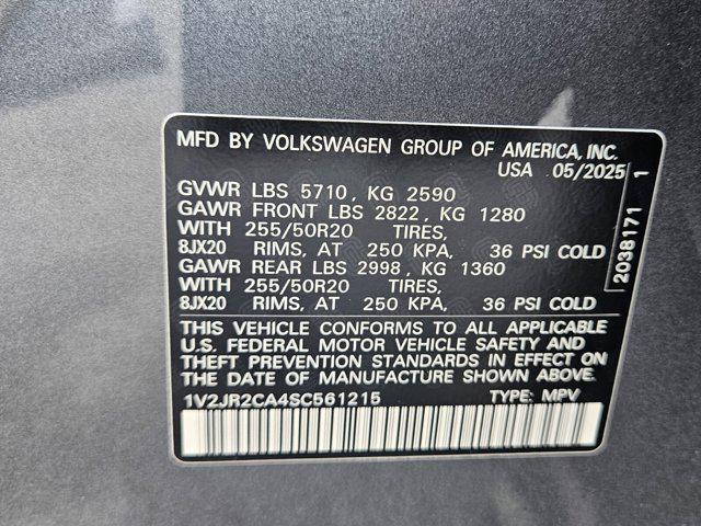 new 2025 Volkswagen Atlas car, priced at $45,405