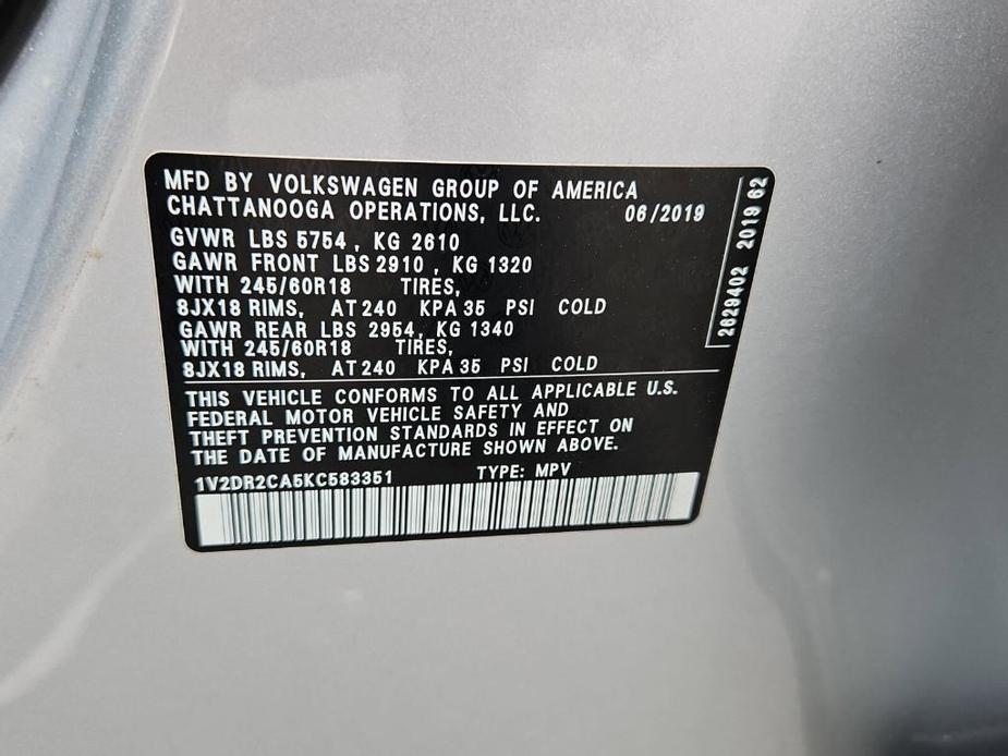 used 2019 Volkswagen Atlas car, priced at $18,250