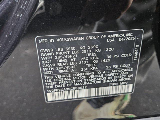new 2025 Volkswagen Atlas car, priced at $54,193