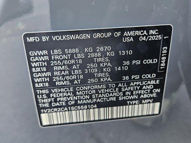 new 2025 Volkswagen Atlas car, priced at $48,281