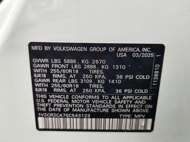 new 2025 Volkswagen Atlas car, priced at $47,959