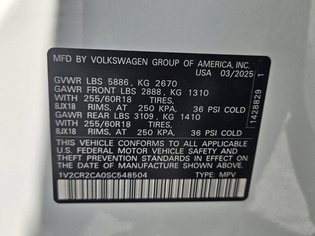 new 2025 Volkswagen Atlas car, priced at $47,859