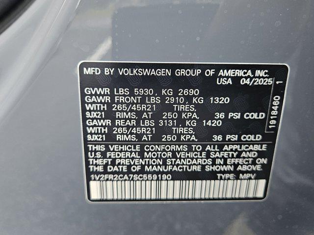 new 2025 Volkswagen Atlas car, priced at $55,228