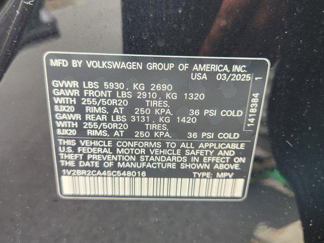new 2025 Volkswagen Atlas car, priced at $49,281