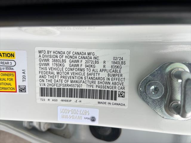 used 2024 Honda Civic car, priced at $26,299