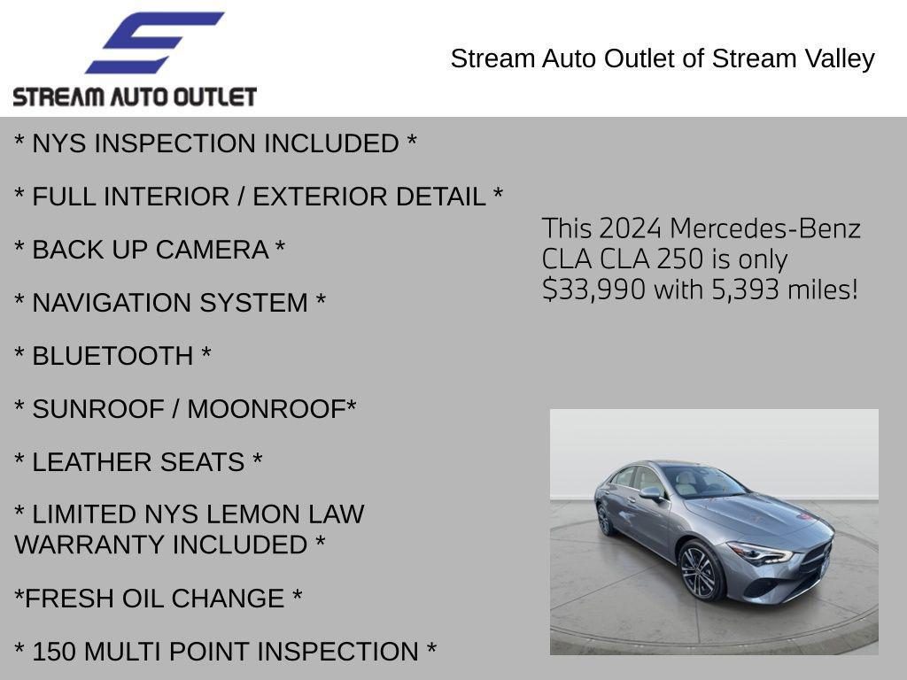 used 2024 Mercedes-Benz CLA 250 car, priced at $37,985