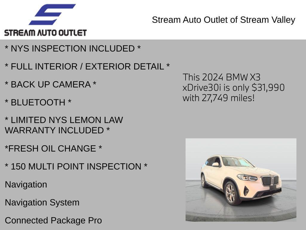 used 2024 BMW X3 car, priced at $35,985