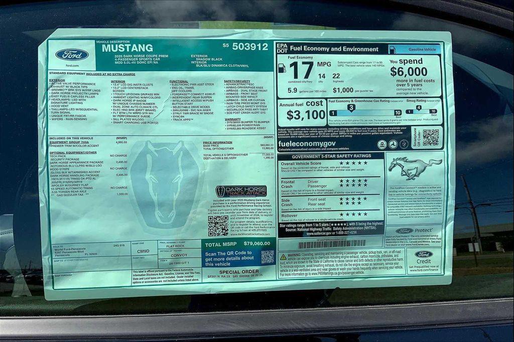 new 2025 Ford Mustang car, priced at $81,060