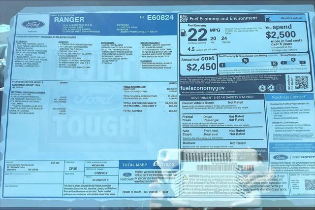 new 2024 Ford Ranger car, priced at $37,733