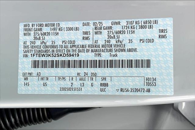 new 2025 Ford F-150 car, priced at $60,555