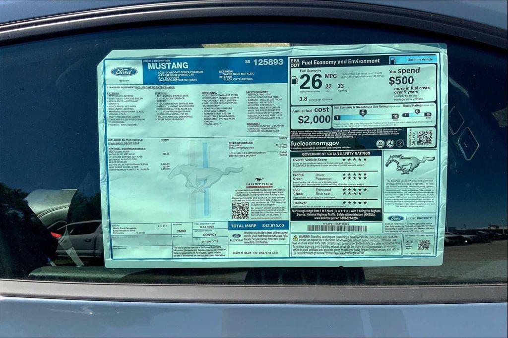 new 2025 Ford Mustang car, priced at $42,875