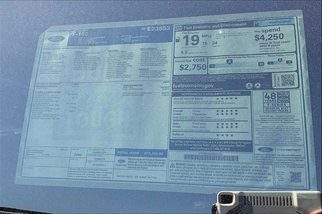 new 2025 Ford F-150 car, priced at $66,363