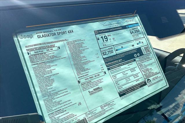 new 2025 Jeep Gladiator car, priced at $51,005