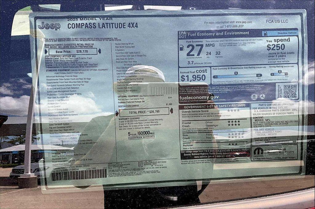 new 2025 Jeep Compass car, priced at $27,760