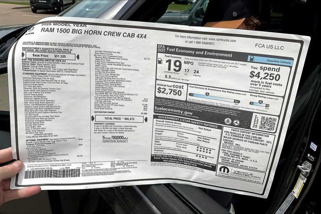 new 2025 Ram 1500 car, priced at $59,675