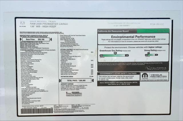 new 2024 Ram ProMaster 2500 car, priced at $46,660