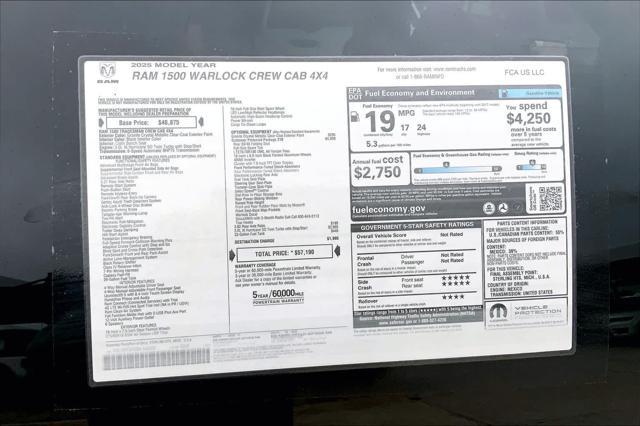 new 2025 Ram 1500 car, priced at $51,190