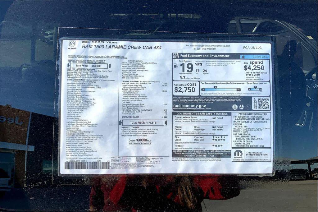new 2025 Ram 1500 car, priced at $61,410