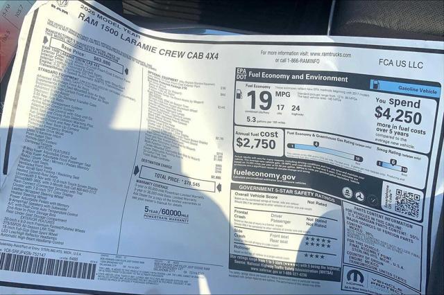 new 2025 Ram 1500 car, priced at $72,545