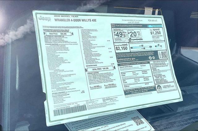 new 2025 Jeep Wrangler 4xe car, priced at $62,205