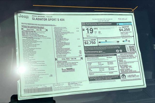 new 2025 Jeep Gladiator car, priced at $51,745