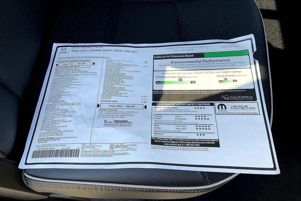new 2025 Ram 2500 car, priced at $78,650