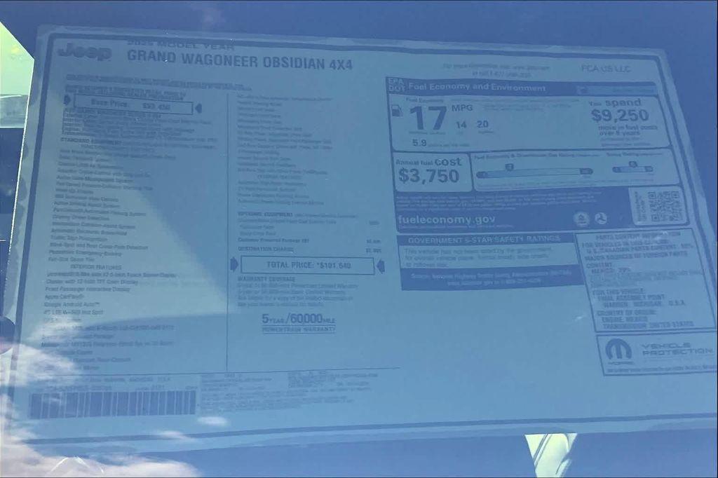 new 2025 Jeep Grand Wagoneer car, priced at $90,944