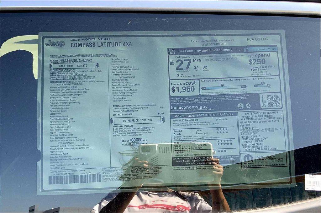new 2025 Jeep Compass car, priced at $26,960