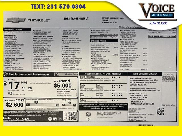 used 2023 Chevrolet Tahoe car, priced at $55,500