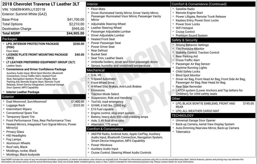 used 2018 Chevrolet Traverse car, priced at $15,999