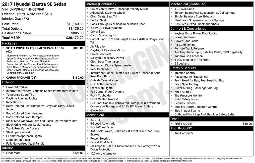 used 2017 Hyundai Elantra car