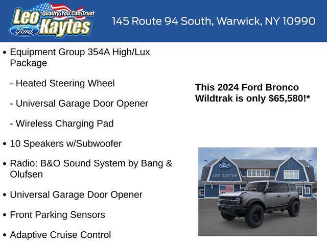 new 2024 Ford Bronco car, priced at $65,580