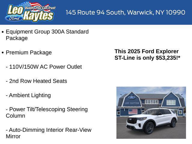 new 2025 Ford Explorer car, priced at $53,235