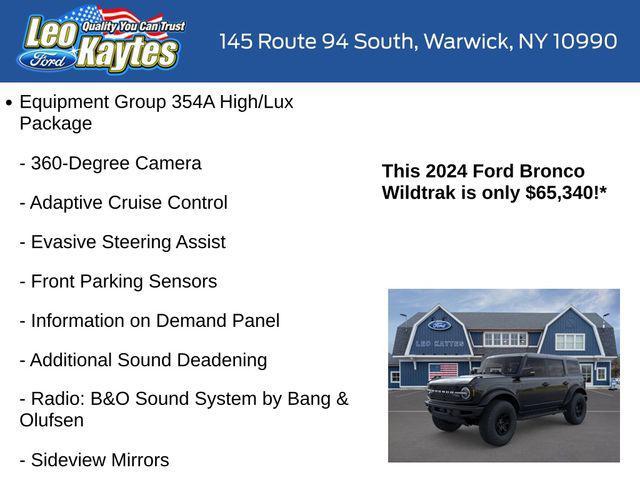 new 2024 Ford Bronco car, priced at $65,340