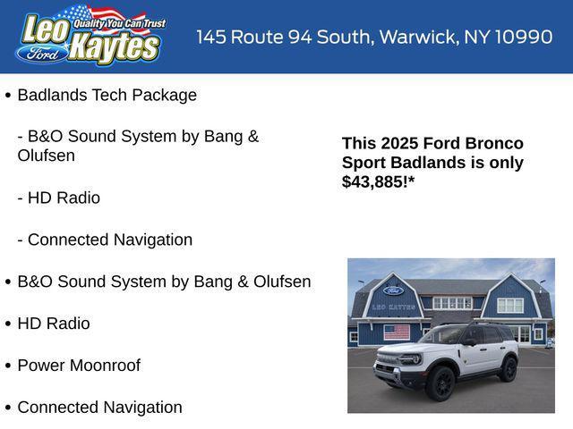 new 2025 Ford Bronco Sport car, priced at $43,885