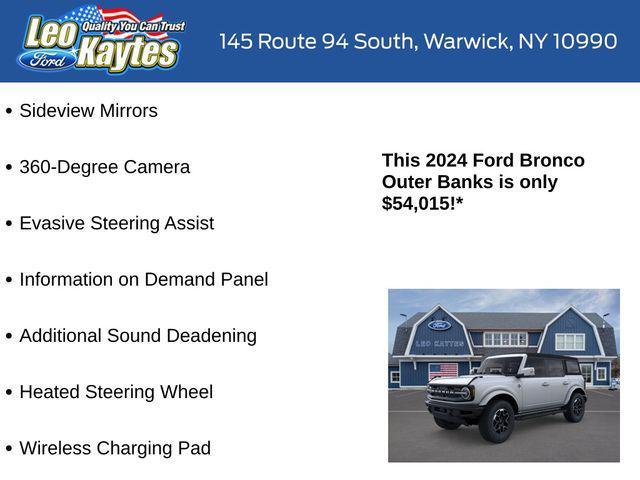 new 2024 Ford Bronco car, priced at $54,015