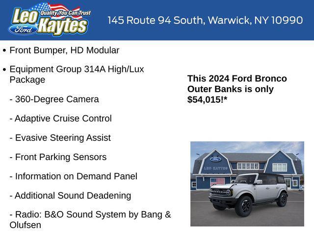 new 2024 Ford Bronco car, priced at $54,015