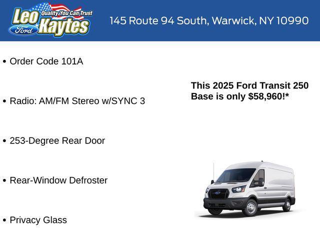 new 2025 Ford Transit-250 car, priced at $58,960